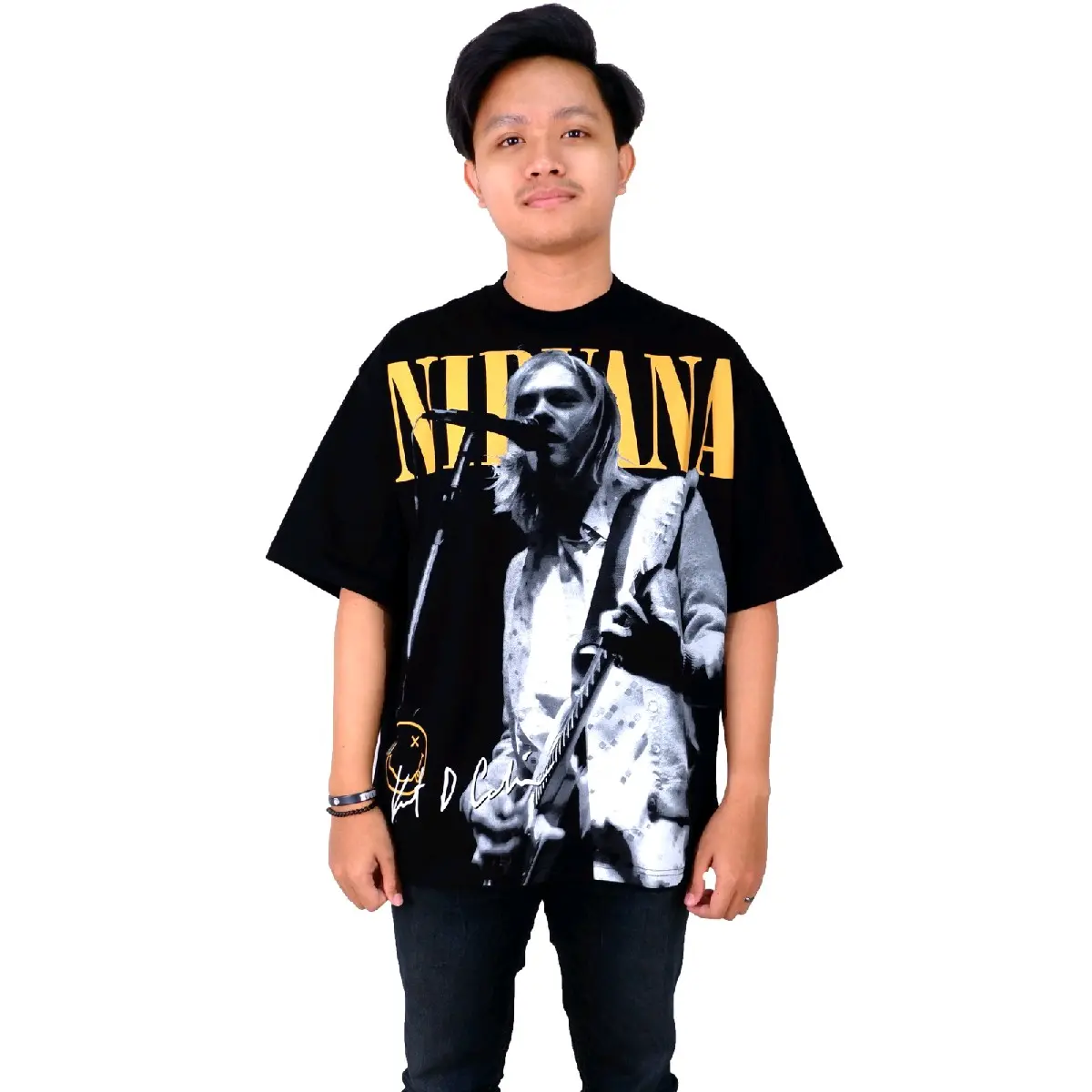 KAOS NIRVANA KURT COBAIN OVERSIZE BAJU BAND BOOTLEG KATUN COMBED 20S cotton Fashion Atasan