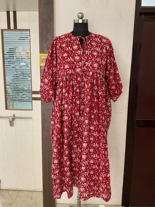 Product Introduction of Indian blockprint cotton Midi Maxi Dress by Wild Poppies 15