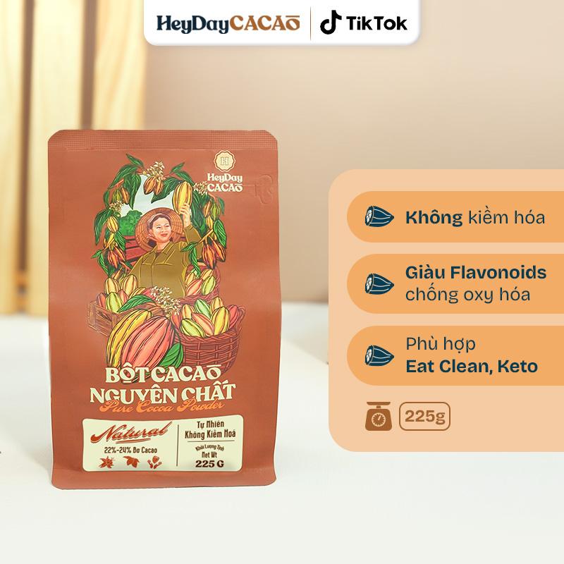Bột Cacao Nguyên Chất - Dòng Natural Không Kiềm Hóa, 22% - 24% bơ cacao - Túi…