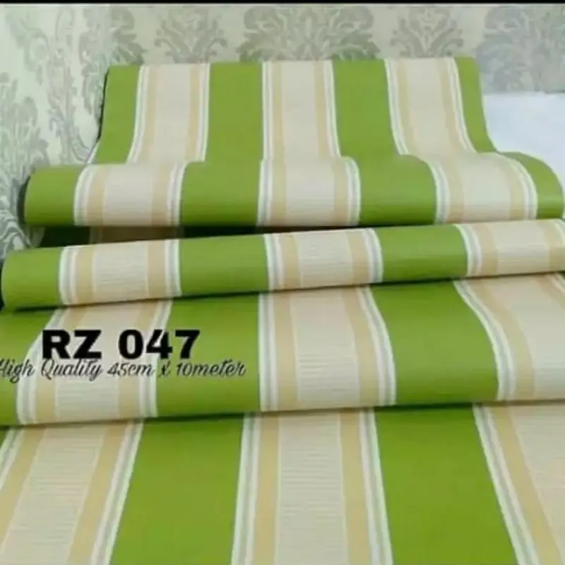 Wallpaper Dinding Salur Hijau 8m X 45cm