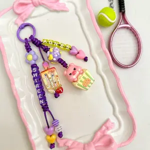 Dyn.accessories - Bagcharm / Keychain Custom Nama Huruf Dadu Tumbler Charm Cantik dengan Pilihan Charm dan Warna Sesuai Gaya Anda