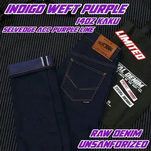 TOTAL DENIM indigo weft purple raw denim celana jeans