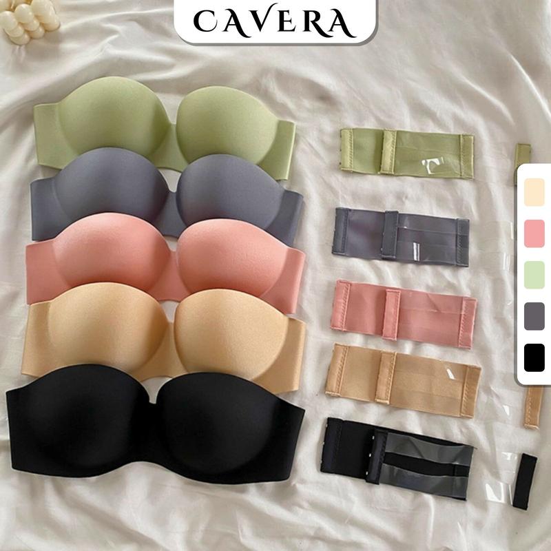  Áo ngực không dây - Áo lót nữ không gọng đúc su mặc đầm xẻ sâu hở lưng se xy Cavera A335 Bra Women Voan Ong 