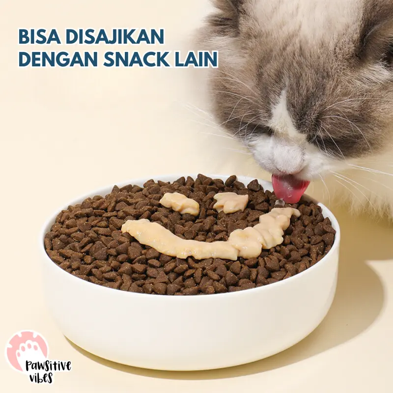 Pawsitive Vibes cat snack creamy isi 50pcs cemilan hewan makanan kucing sehat bergizi alami cat snack food 4