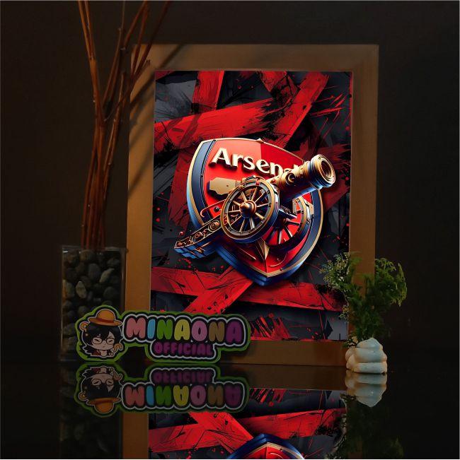 LAMPU HIAS BOX 3D - Hiasan Meja Minimalis 3D dengan Bingkai Kayu Motif Natural dan Kaca Akrilik Tebal 2mm, Full Set untuk Dekorasi Meja, Dinding, atau Lampu Tidur EDISI REAL MADRID, BARCELONA, MANCHESTER UNITED, LIVERPOOL childhood floating moon Merah 9