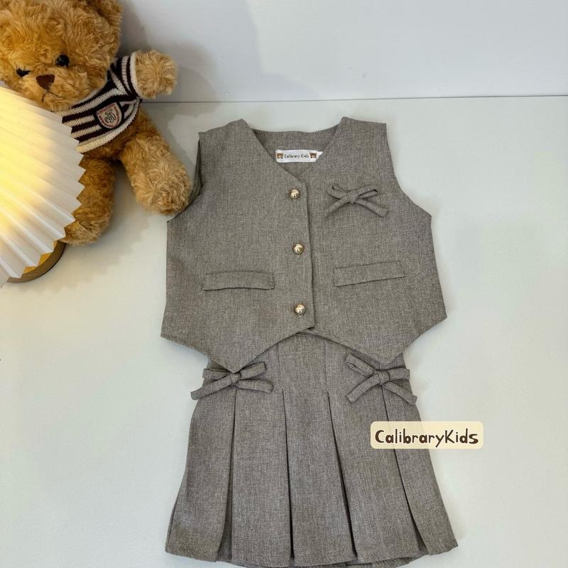 { Calibrary } Jennie Set 1 - 4 tahun | One Set Vest and skirt | setelan anak perempuan | Fashion anak perempuan | setelan Rok anak perempuan 4