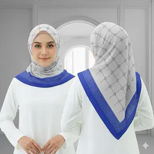 Kerudung Segi Empat Voal Motif Terbaru Hijab Motif Kekinian Muslim Square