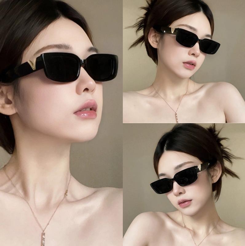 Kính Vuông, Phong Cách Hip-Hop, Unisex, Hình Chữ V, Gọng Nhỏ Thời Trang Mới, Kính Râm Nữ Women Chống Nắng Kính Mắt