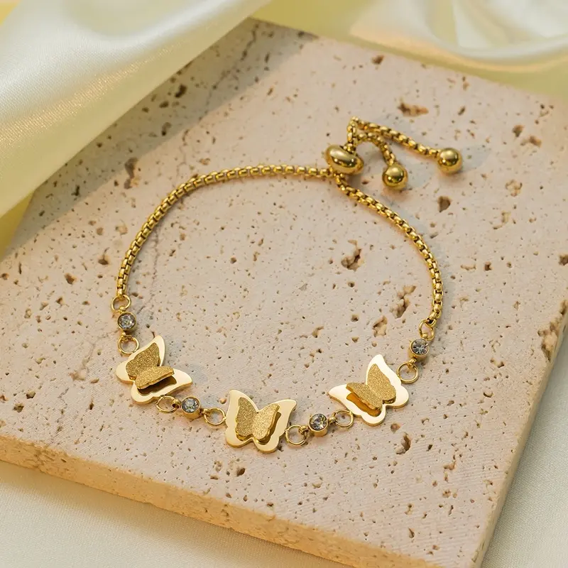 Gelang Tangan Serut Kupu Titanium Gl272 0