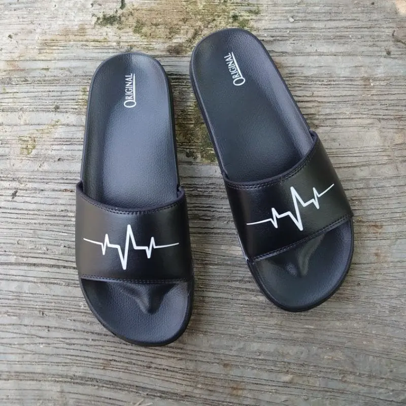SANDAL SLIDE SLOP PRIA WANITA HITAM SENDAL SLIPPER DISTRO CEWEK COWOK SENDAL MURAH LAKI LAKI PEREMPUAN 4