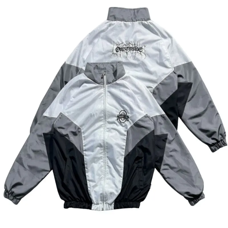 ATREUS Jaket Retro Kombinasi Onixe Inside Motif Bordir Pria Wanita Distro Panjang Parasut Outdoor 0
