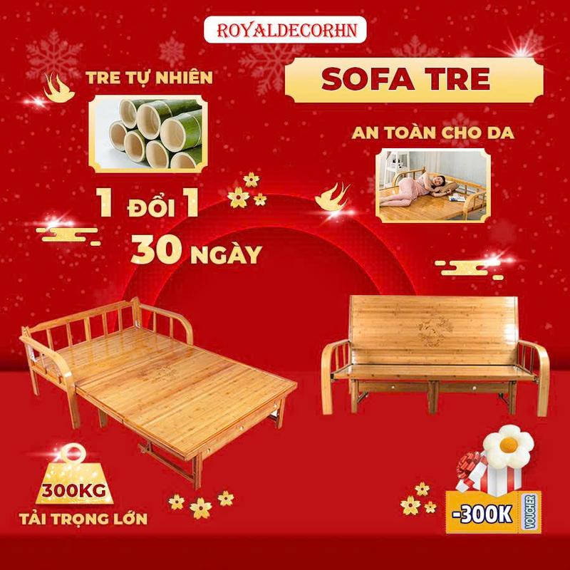 HOT 100x193cm Ghế sofa giường tre thông minh giường tre gấp gọn đa năng chất liệu thiên nhiên ghế giường gấp gọn đa năng tre