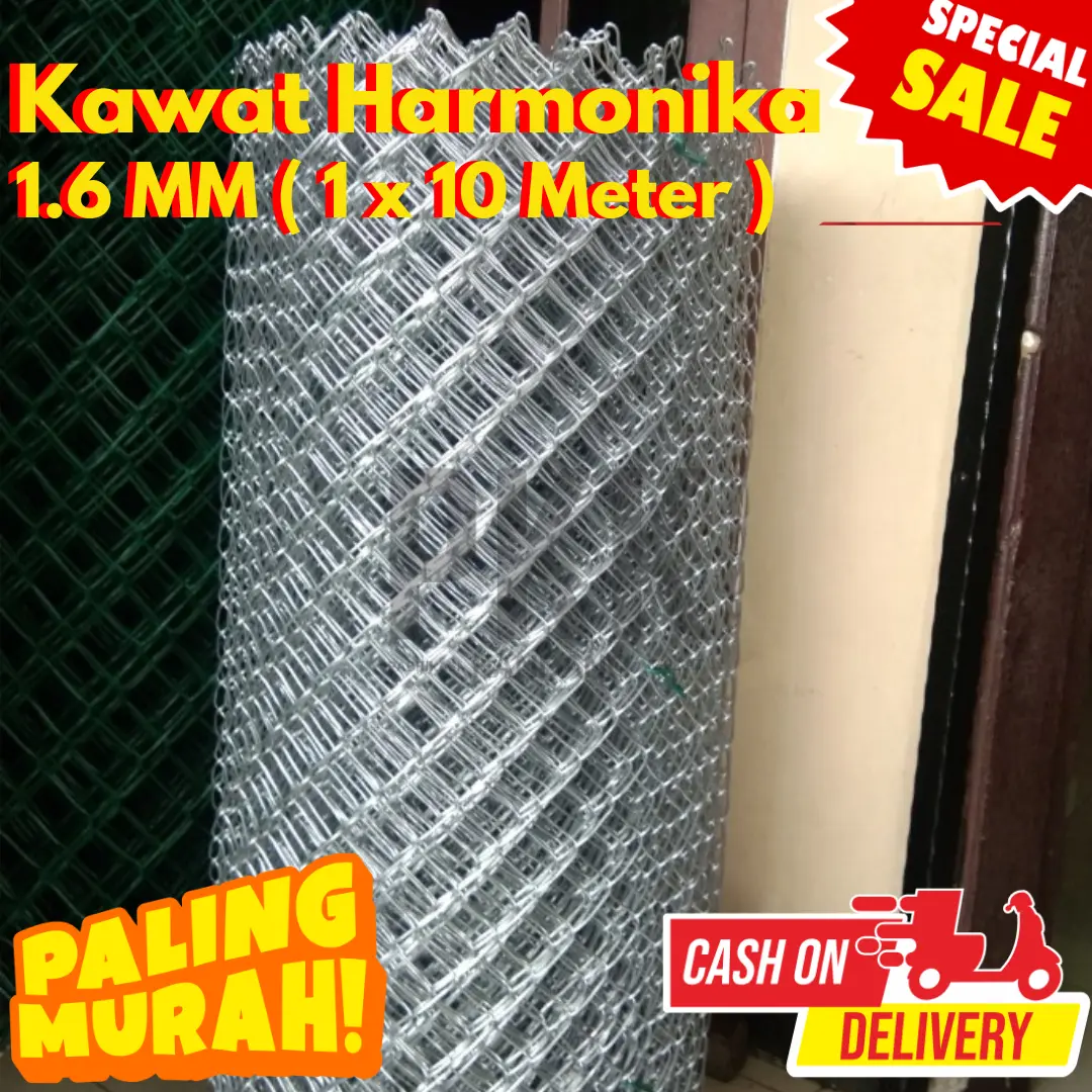 Kawat Harmonika 1.6mm ( 1 x 10 Meter ) Lub.55x55mm Galvanis Anti Karat Tiang