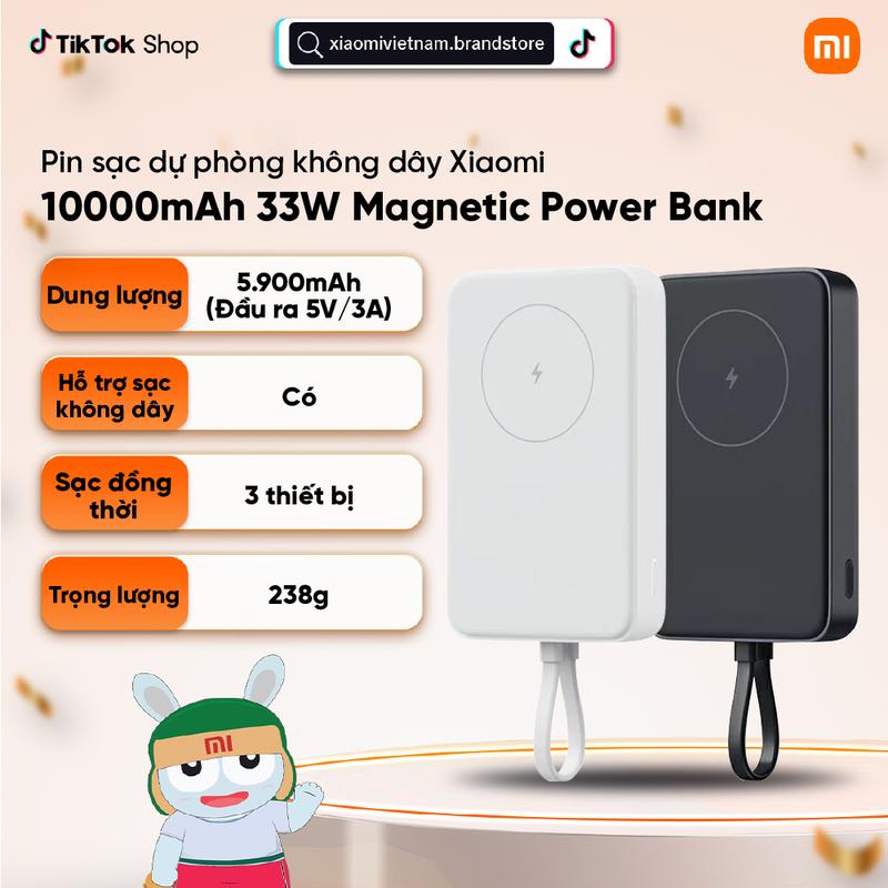 Pin sạc dự phòng từ tính Xiaomi 10000mAh 33W (Cáp tích hợp) BHR9800TH/ BHR9802TH