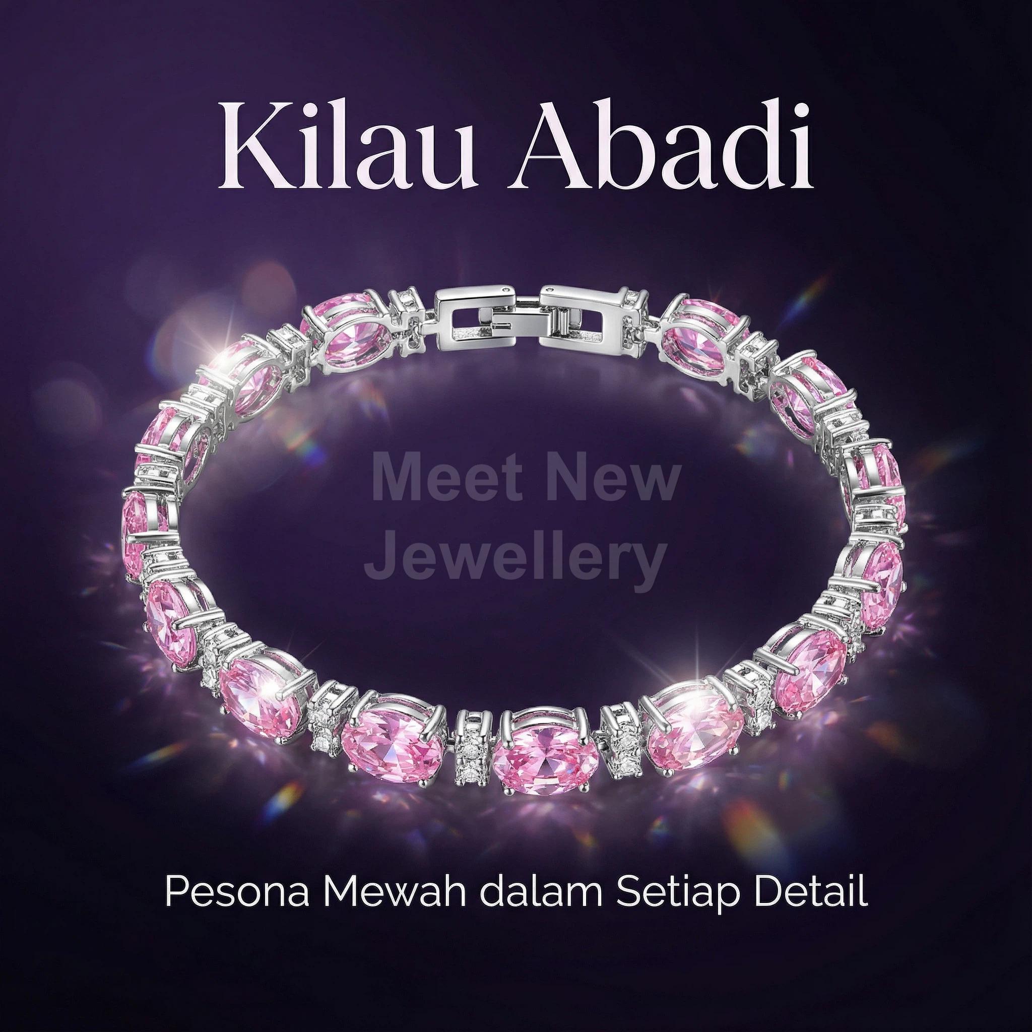 MNSG39 Aksesoris Musim Panas Gelang Zirkonia Berwarna Kristal Multiwarna Sederhana Perhiasan Elegan untuk Gaya Fashion