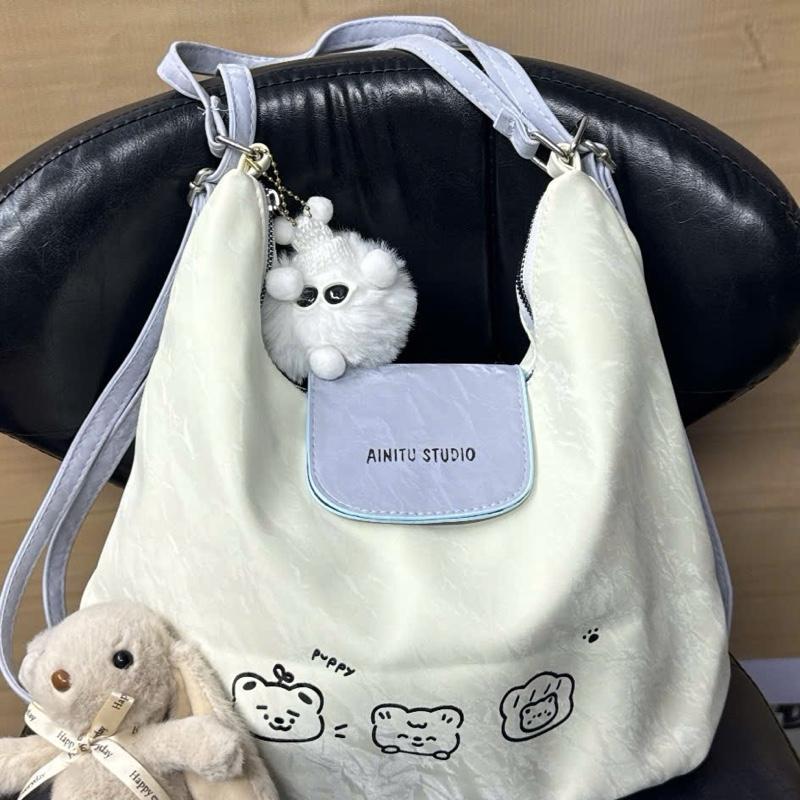 Tặng Kèm Charm Túi Xách Nữ Túi Tote Da Nhung In 3 Hình Dễ Thương A99 Hoa Sữa Shop98