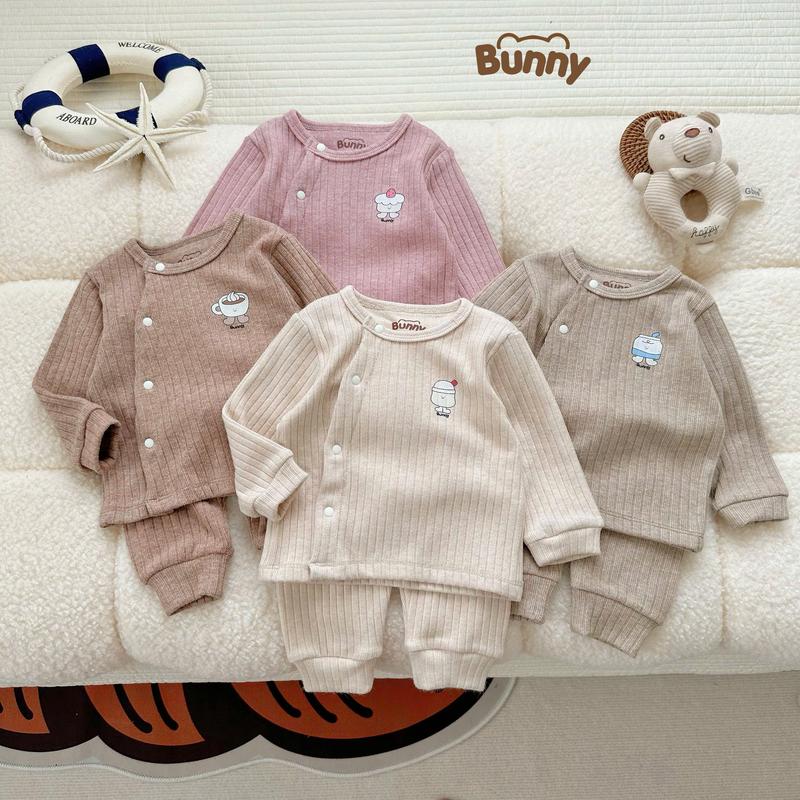 [BST Mới] Bộ Quần Áo Dài Tay Nỉ Len Dệt Lông Thỏ Thu Đông Bunny Dày Dặn, Mềm Mại Tone Màu Hàn Cho Bé Babico