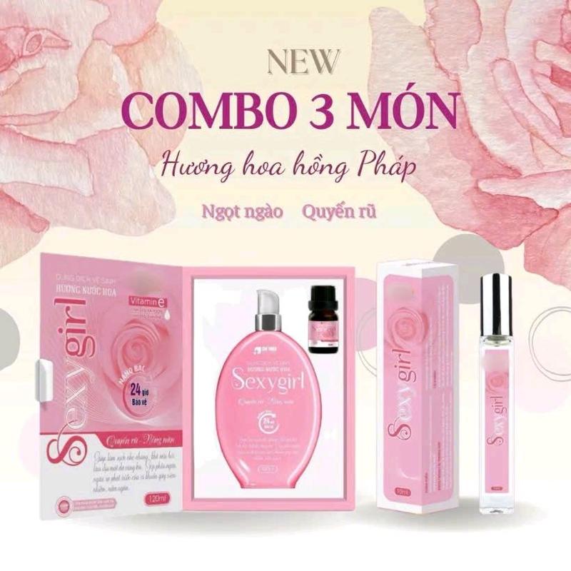    3 món  set dung dịch vệ sinh sexy girl kèm nước hoa mini 5ml tặng chai nước hoa body 10ml hương nước hoa hồng pháp 