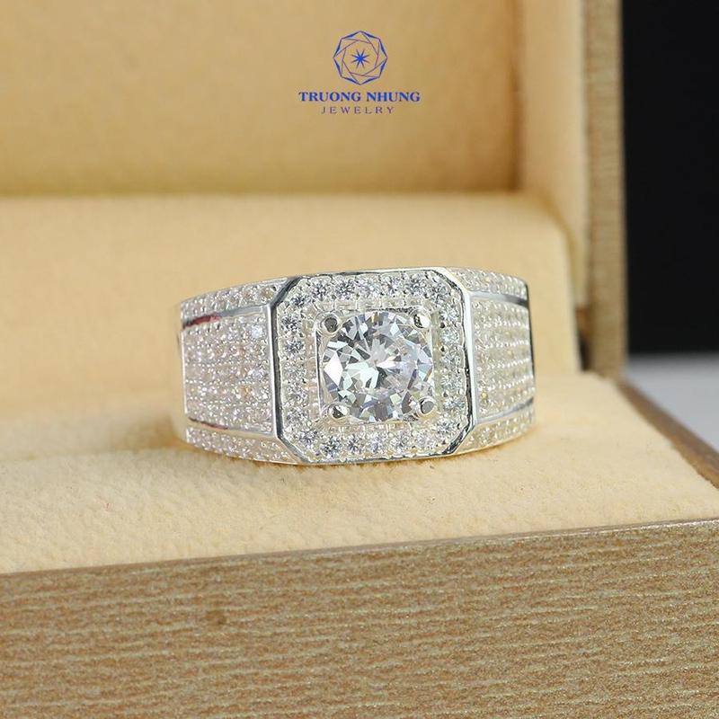 Nhẫn bạc nam đính đá có lót lòng NNA0306 - Trang sức TNJ