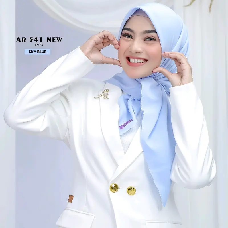 HIJAB ARRAFI √ AR 541 Jilbab Voal Polos Terlaris // Hijab Segiempat Voal Variasi Cutting Laser by AR RAFI Square 6