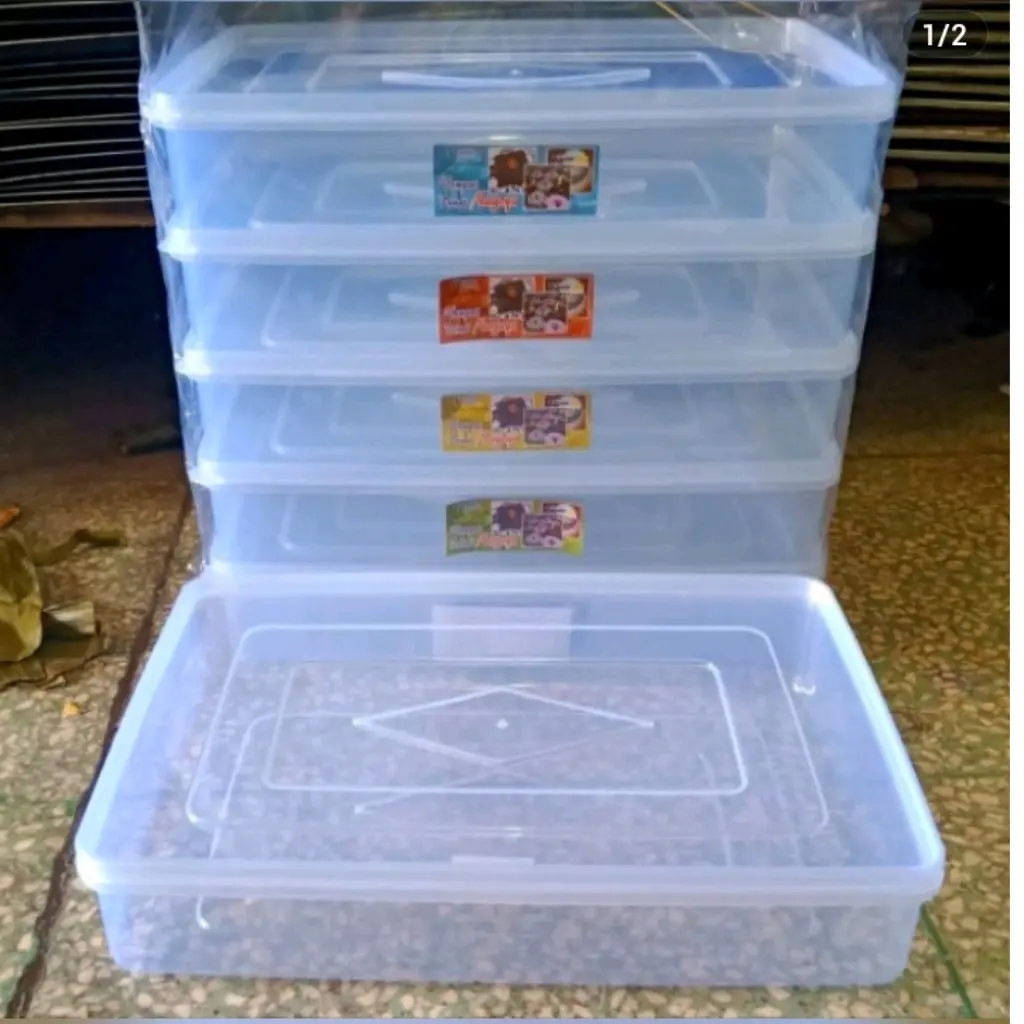 tempat donat tantos 5215 / box donat plastik / box brownies/ wadah makanan serbaguna / box untuk 6 donat