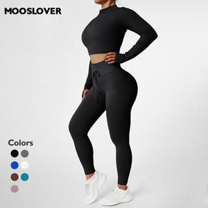 Mooslover RECOMMEND Streamline Ribbed Seamless Yoga Set Womenswear