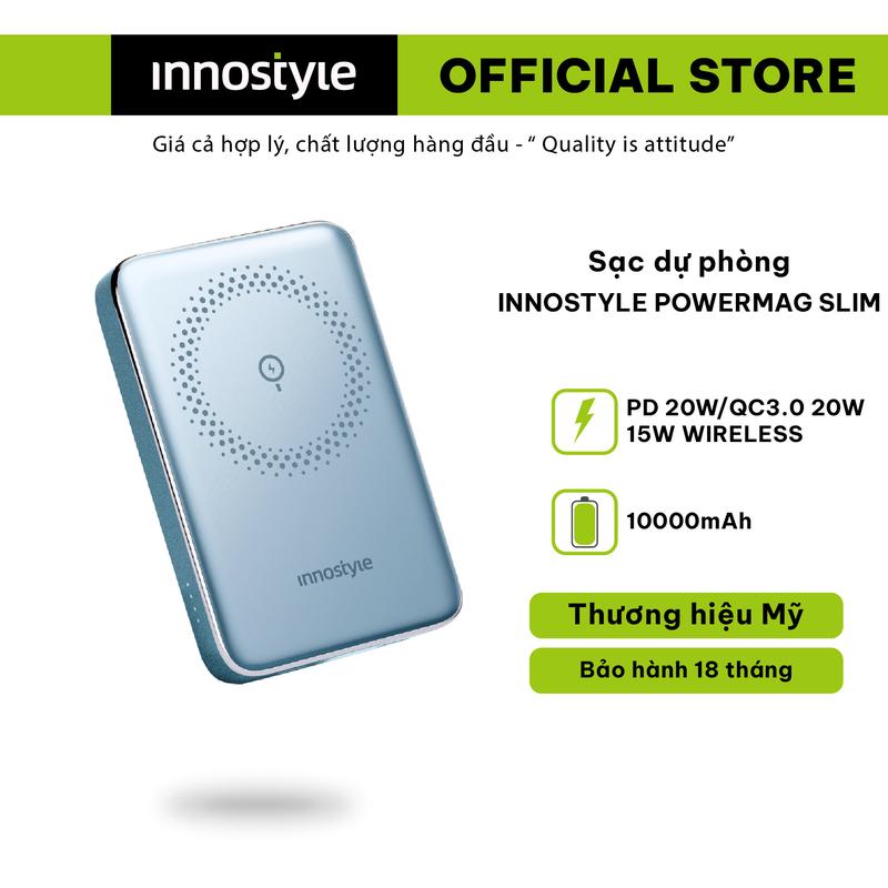 Hàng chính hãng 100% Pin Sạc Dự Phòng Innostyle Powermag Slim 15W Cổng Sạc…