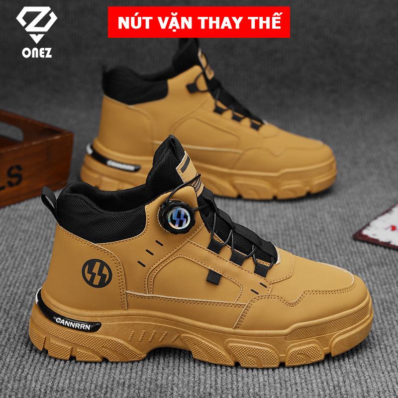 Giày nam cao cổ ONEZ giày boot nam nút vặn đế cao su ZH022