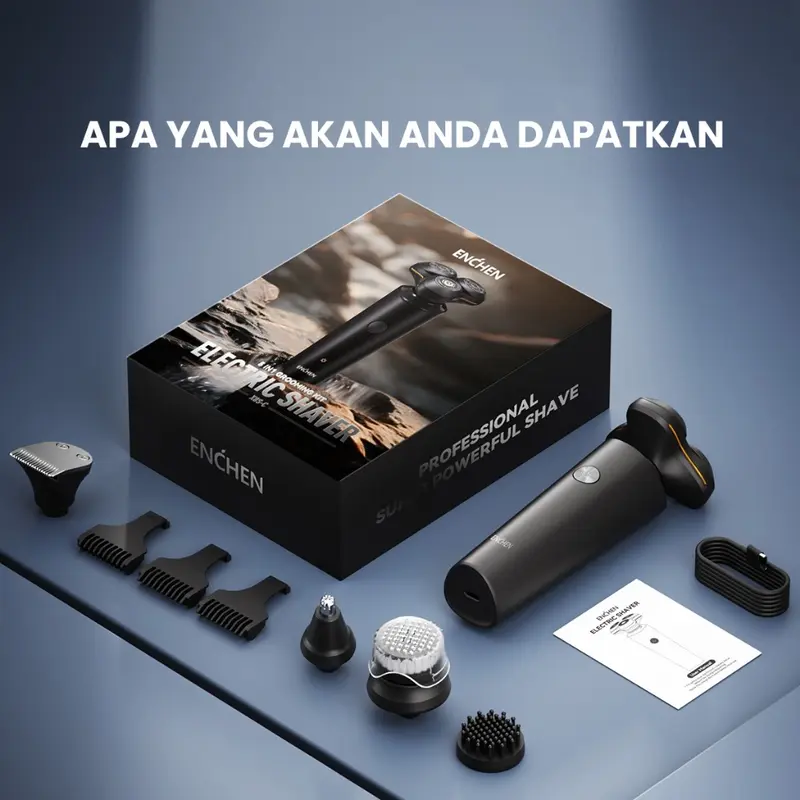 ENCHEN X8S-C Alat Cukur Rambut 5 in 1 Waterproof Alat Shaving Pencukur Hair Clipper Bulu Hidung Kumis Listrik Magnetic 8