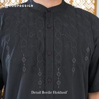 Gambar [Koko Choice By Ustadz Assad] Coop Design - Fahri Koko Bordir Kurta Pria Dewasa Lengan Pendek Kemeja Muslim Kerah Changi Collarless Lebaran 2026 - Black, M dari Coop Design Kota Bandung 3 Tokopedia