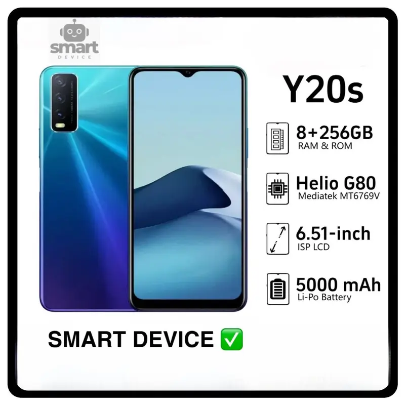 ￼[NEW] Y20s 8/256GB 5000 mAh 6.51 inches Garansi 1 tahun smartphones Ponsel promo hp baru ip  murah 0
