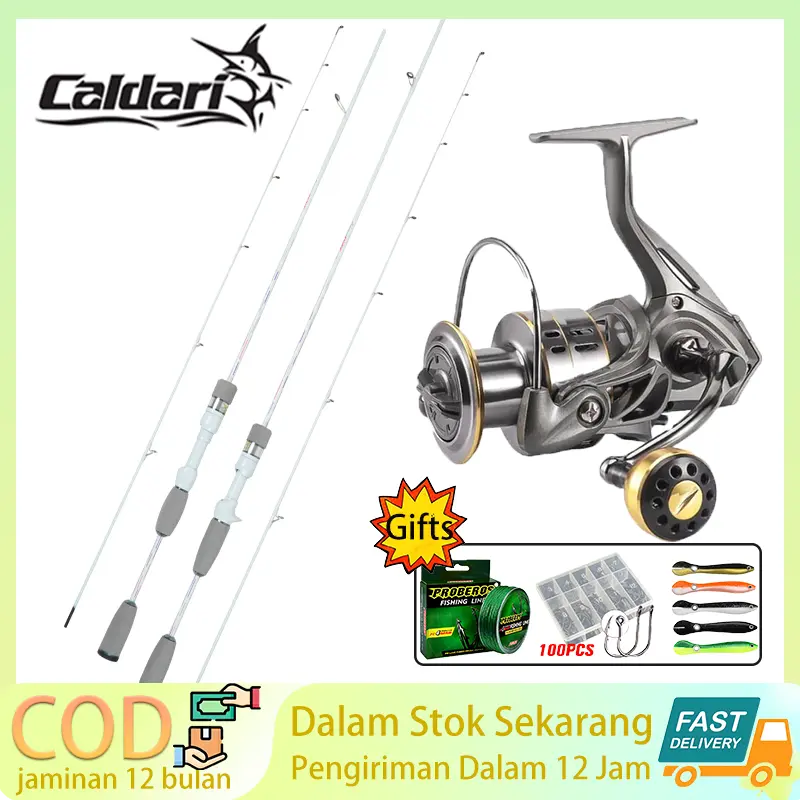 Pancing 1 Set Fishing Reel Spinning Reel+Pancing Tetapkan Penawaran Memancing Di Laut Reel Mancing Pancingan Set Lengkap 0