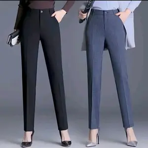 Celana Kerja Wanita Kantoran Formal Bahan Semi Woll Resleting Standar Jumbo Panjang Kantong Nyaman Lembut Hitam Kain Tebal Kancing Variasi Coklat Size M L XL 3L 4L 5L Material Import Adem Tebal