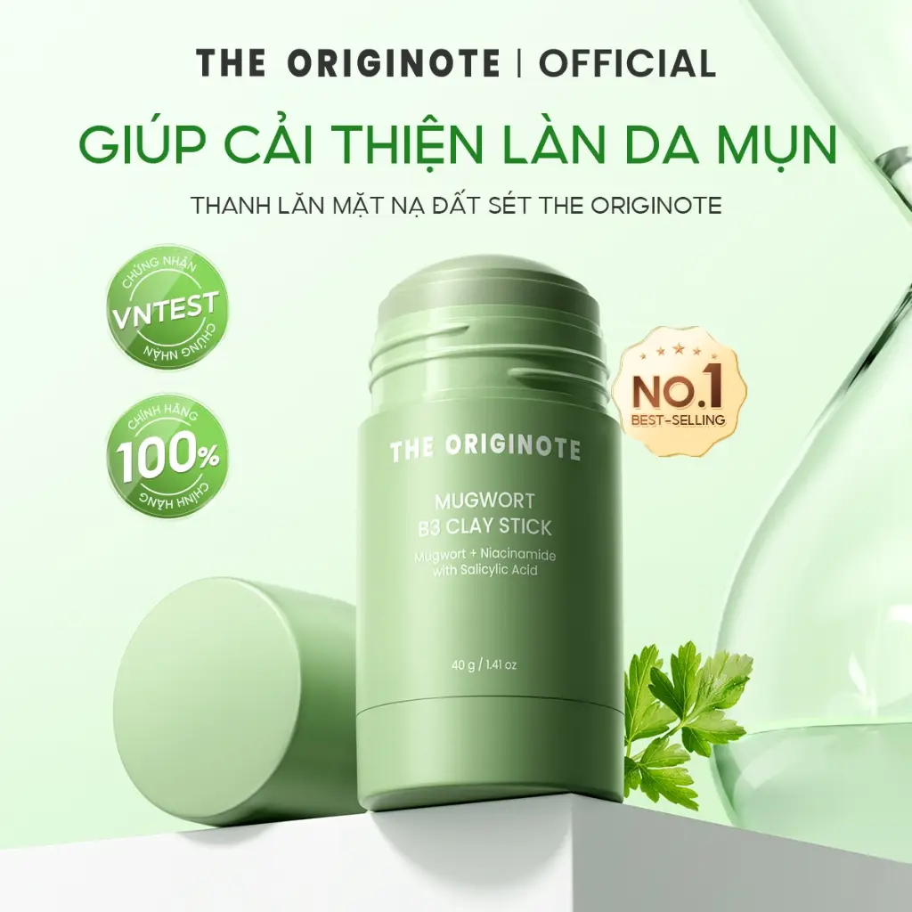 Thanh lăn mặt nạ đất sét The Originote cải thiện mụn kiểm soát dầu dưỡng da mặt se khít lỗ chân B3 Clay Mask Stick 40g