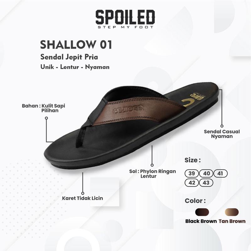 Sandal Jepit Kulit Sendal Pria Cowok Laki -Laki Casual Kasual Kulit Dewasa Kekinian Shallow Kekinian Jepit Capit Cepit Japit Ori Original Cowo Murah 0