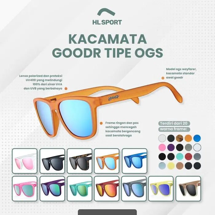 Kacamata GOODR OG Running Sunglasses Polarized Murah All Color Black Frame