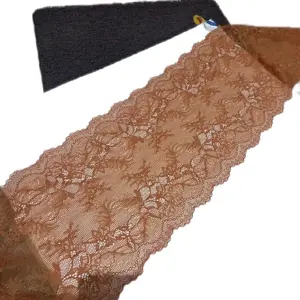 renda strech lebar 20cm.warna terakota.harga permeter(100cm)