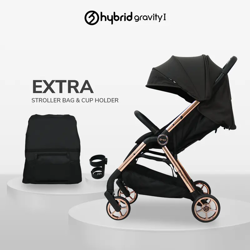 Hybrid Premium Gravity II Rose Gold Chassic (Free Bag Stroller + Cup Holder) / Stroller Anak 4