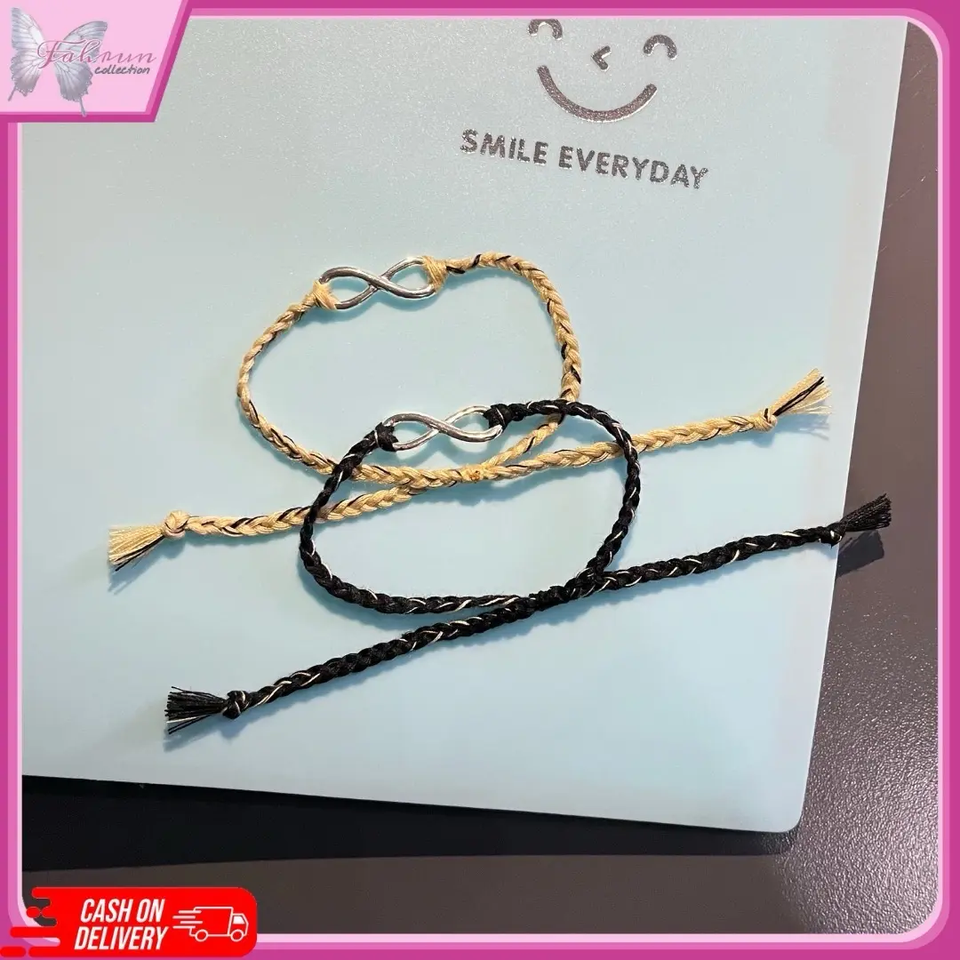 COD gelang tali benang infinity kualitas premium gelang kepang infinity bracelet langsung kirim gelang rajutan kecil simple