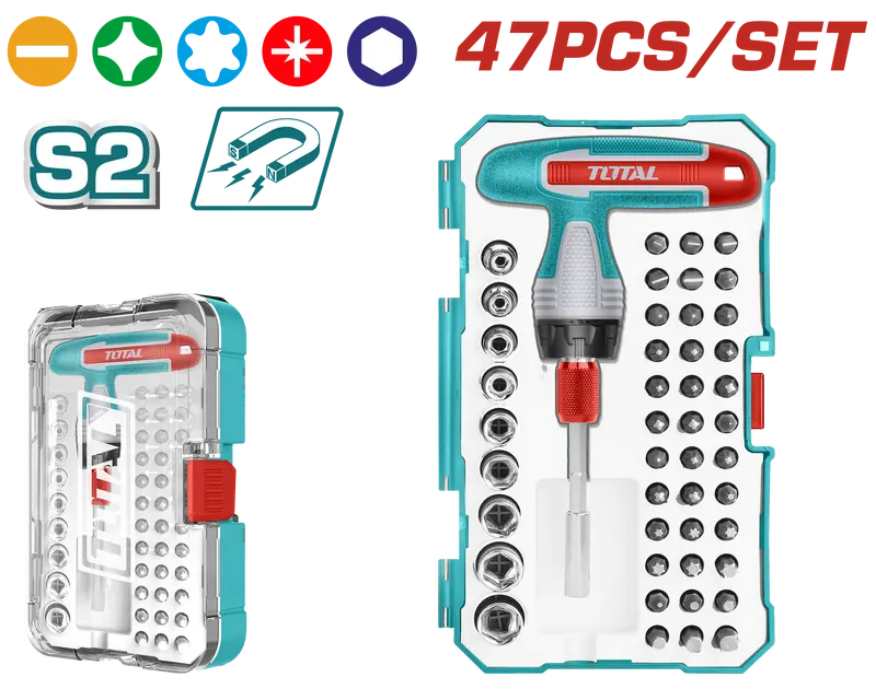Total Tools 47 Pcs Set Kunci T/47 Pcs T-Handle Wrench Screwdriver Set TACSD30476 0