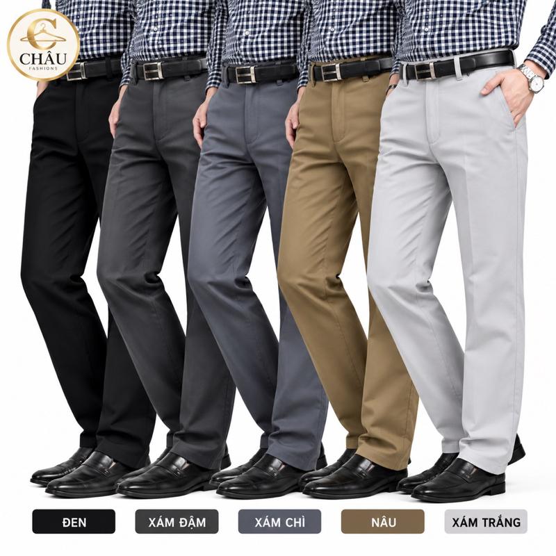 Quần KAKI Nam Form Suông Vải Mềm Mại từ 45-90kg Ống 20-22cm