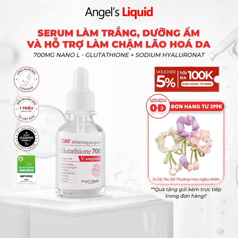  Serum Giúp Dưỡng Trắng Cấp Ẩm Đa Tầng Angel's Liquid Glutathione +HA 7Day Whitening Program 30ml 