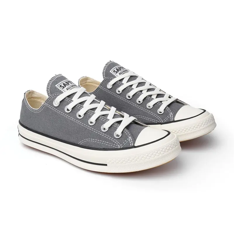 Sepatu Sneaker Sapty Robust Grey Low Top Canvas untuk Pria dan Wanita - Casual, Karet Shoes Kasual sneakers  sale 2