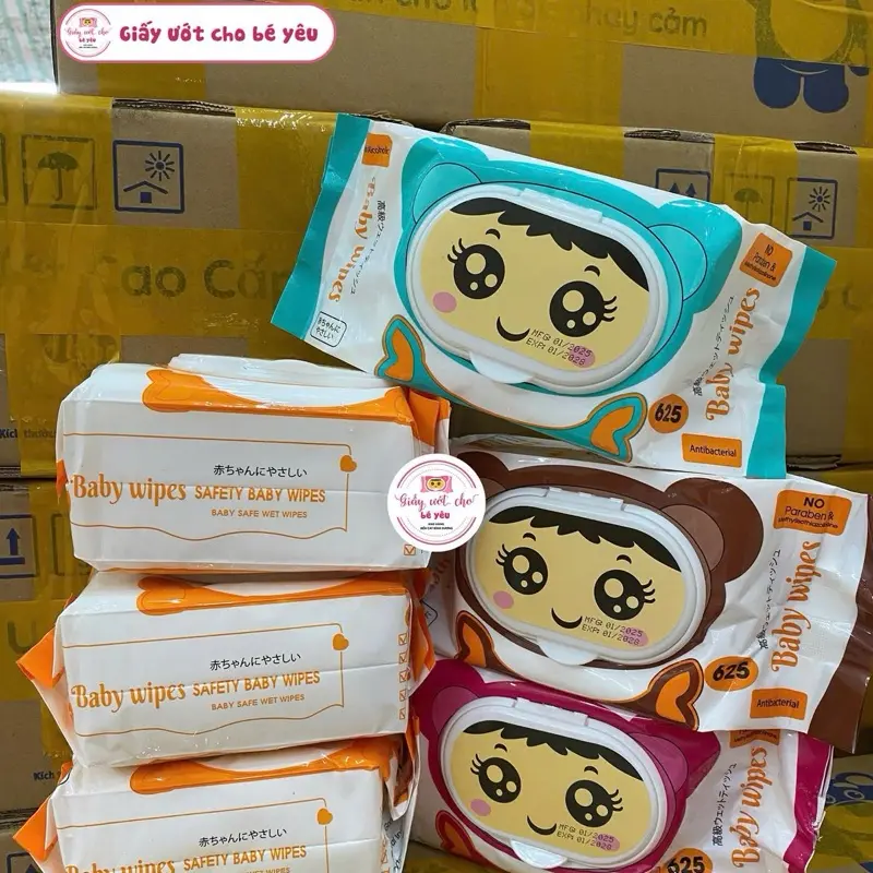 [Giá sỉ] BABYWIPE Combo 10 Bịch Khăn Giấy Ướt 625gram Khổ Giấy To 18x24cm Vải Bi Không Dệt Mềm Mịn An Toàn Cho Da Bé Hạn Sử Dụng 2028 4