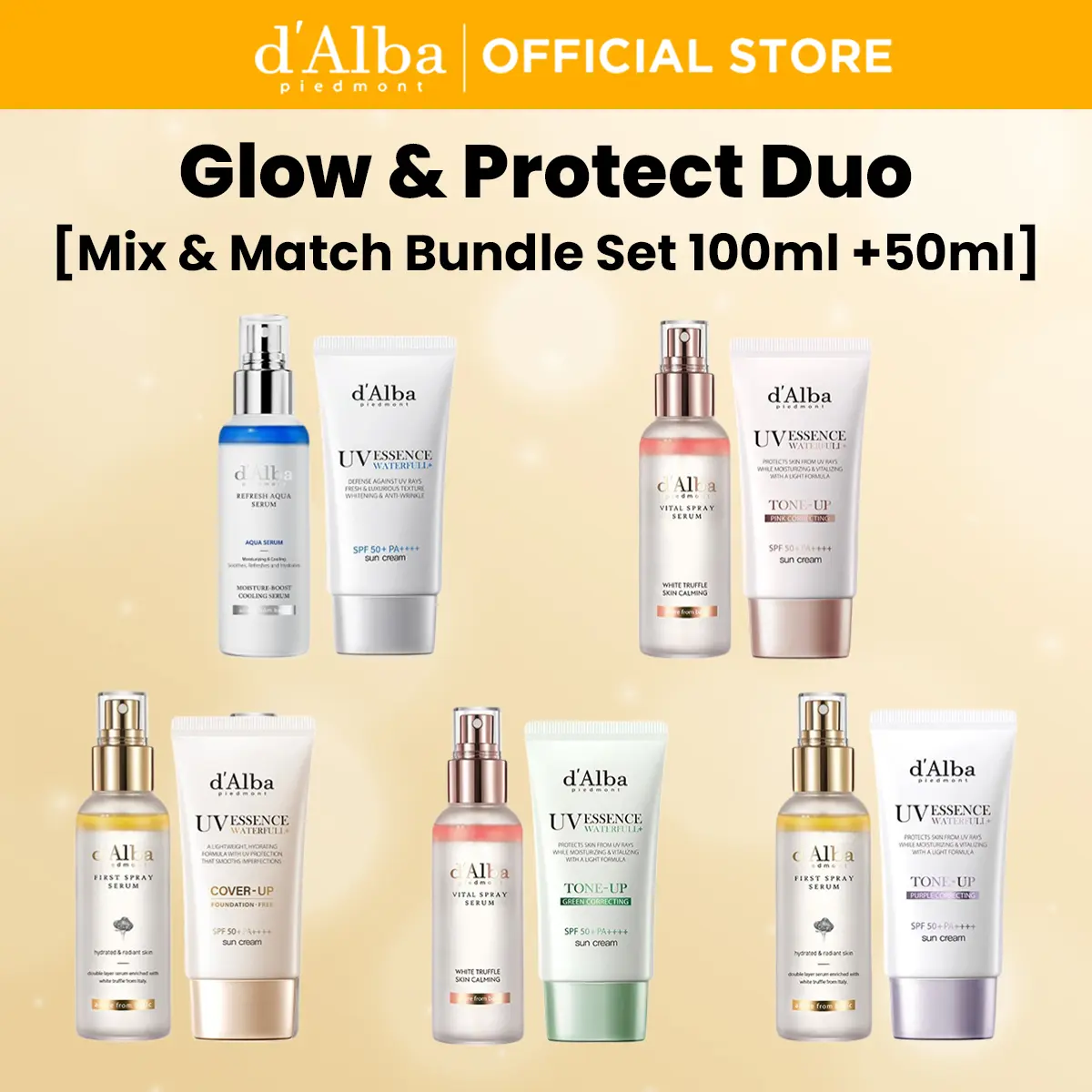 d'Alba Glow & Protect Duo [Spray 100ml + Suncream 50ml]