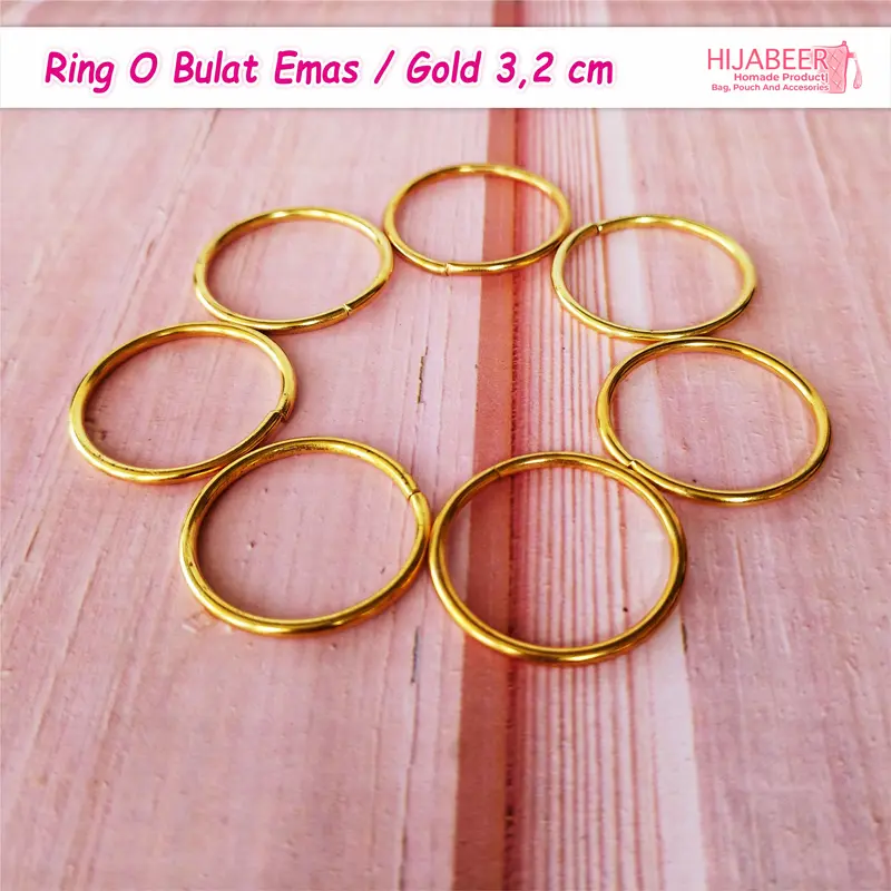 Ring O Bulat Emas 3.2 cm Aksesoris Tas /10pcs 3