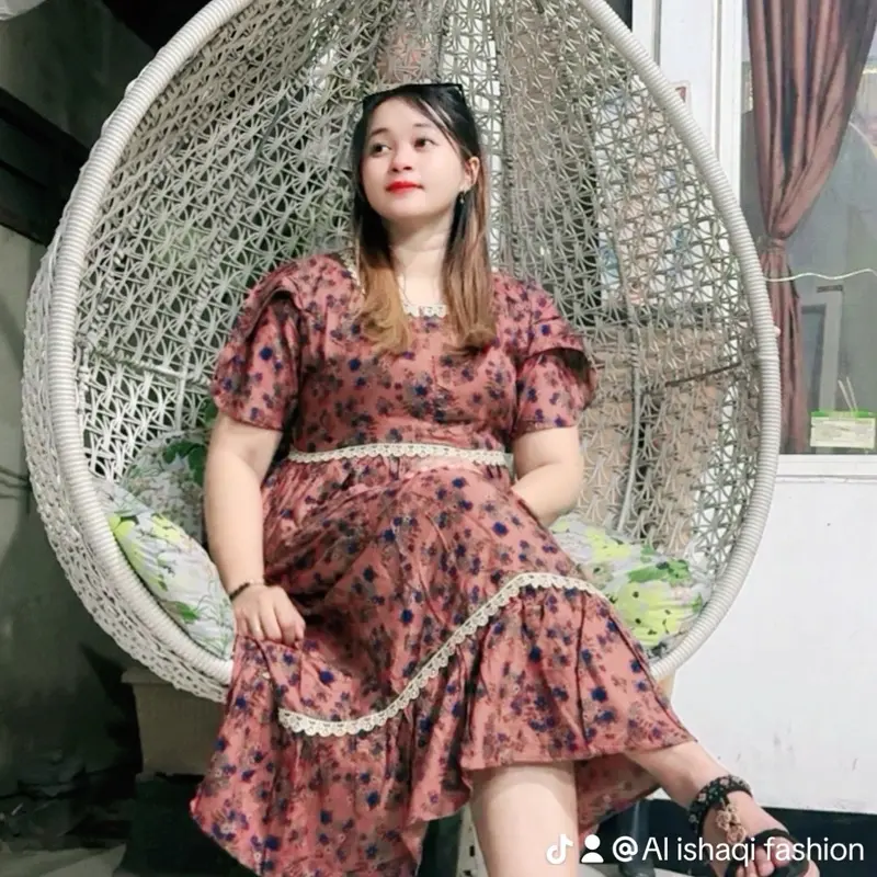 Daster cinta bisui wanita Pendek  lengan rempel LembutDress Rayon Santai 1