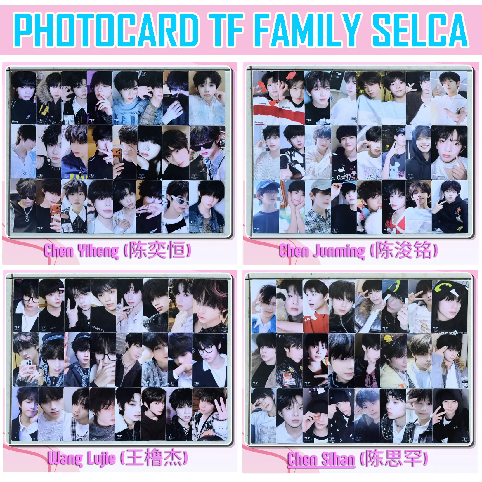 Photocard Personil TF Family Selca isi 25 pcs Buatan Fans Idola TF Gen 4