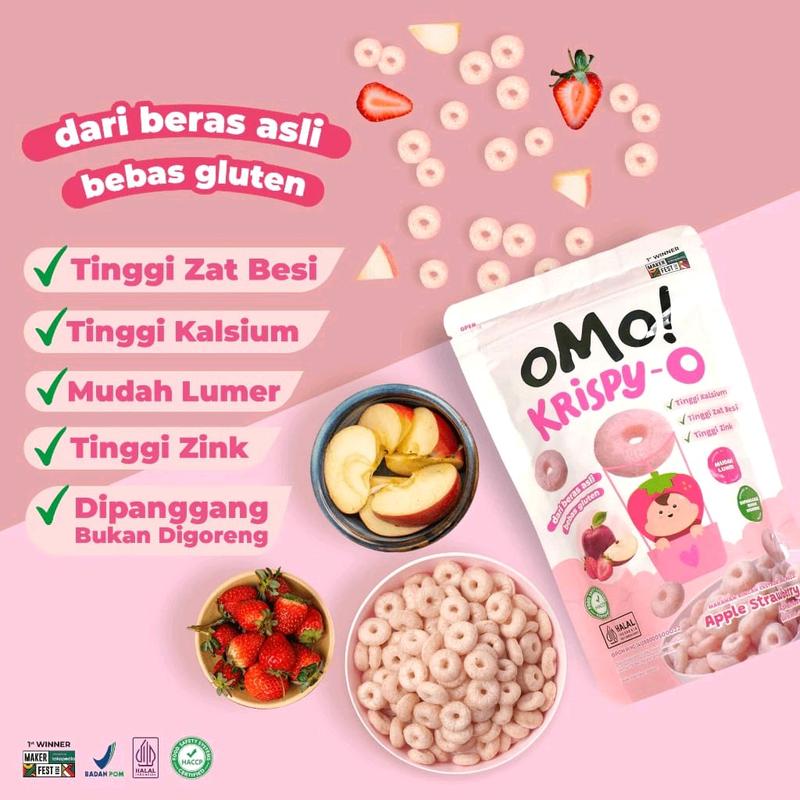 OMO! Krispy - O  15gr - Snack 8 bulan+| Dari beras Asli | cemilan sehat 5