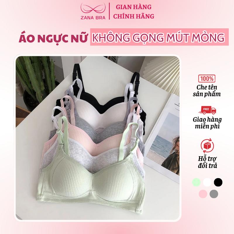 Áo Ngực Nữ Mút Mỏng Áo Lót Nữ Không Gọng Chất Cotton Kẻ Sọc Mặc Nhẹ Thoải Mái ZANABRA A414 Top Women Nhung chỉ giặt tay giặt bằng nước lạnh